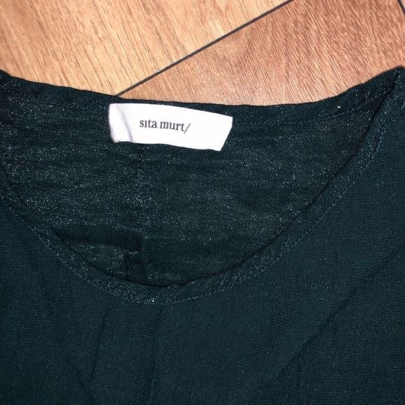 Sita Murt Collarless Forest Green Dress w/ Pockets Size EU 38 / US 8, MSRP $265 - Picture 7 of 13